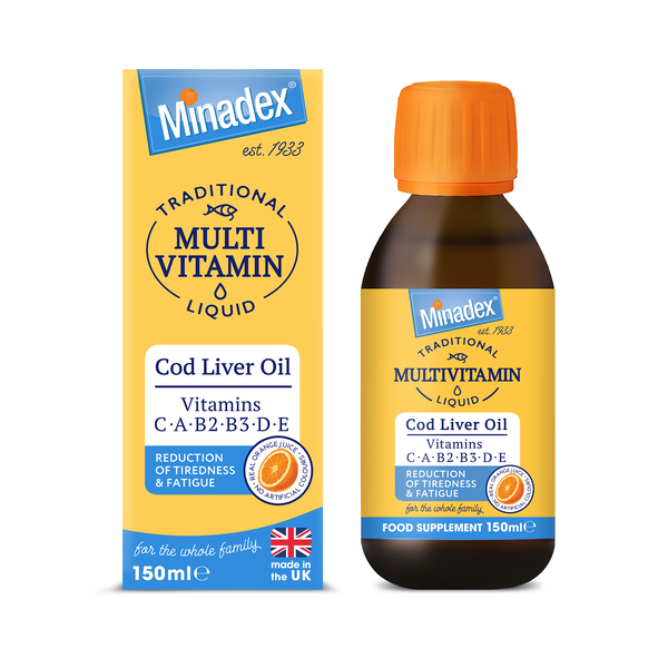 Cod Liver Oil Multivitamin Liquid 150ml -Immune,Energy,Bones &amp; Skin Support