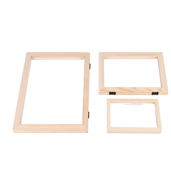 3Pieces Paper Wooden Mold Kit 3 Size Frames for DIY