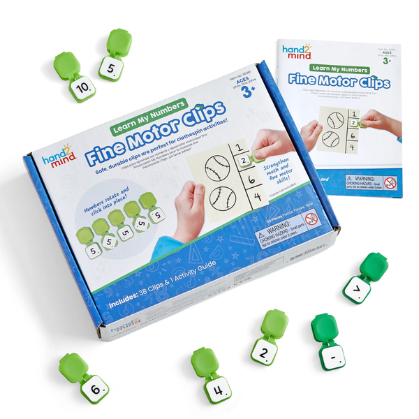 Hand2Mind - Learn My Numbers Fine Motor Clips - Counting Skills for Kids