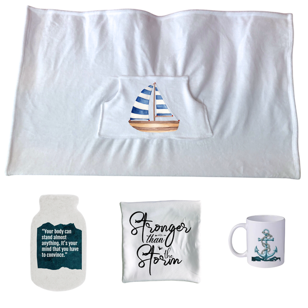 Get Well Gift Set-Blanket,Pillow Case,Hotwater Cover,Mug-Pawsitive Vibes