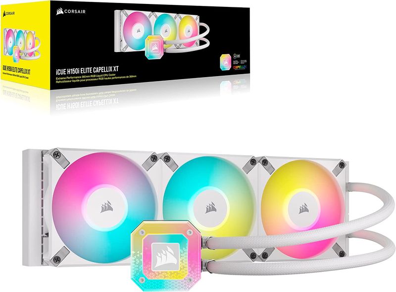 iCUE H150i ELITE CAPELLIX XT Liquid CPU Cooler, White