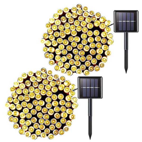 2 Pack Solar String Lights Outdoor Waterproof Lights