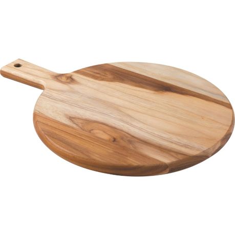 Tramontina Round Wood Cutting Board, Round Wooden Pizza Board With Handle