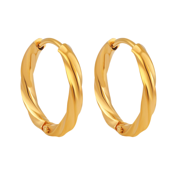 Twisted Hoop Earrings - Gold &amp; Silver-Plated