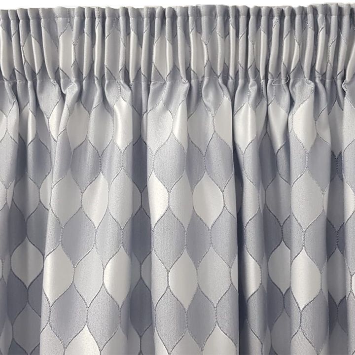 Grey Rya Taped Lined Microfiber Curtain