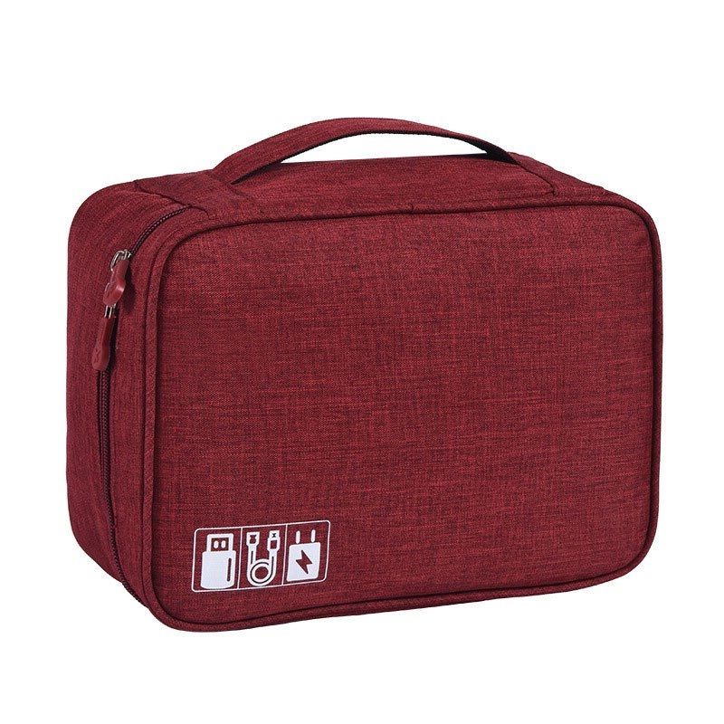 Travel Universal Accessories Organizer Bag for Gadgets Charger Cables - Red