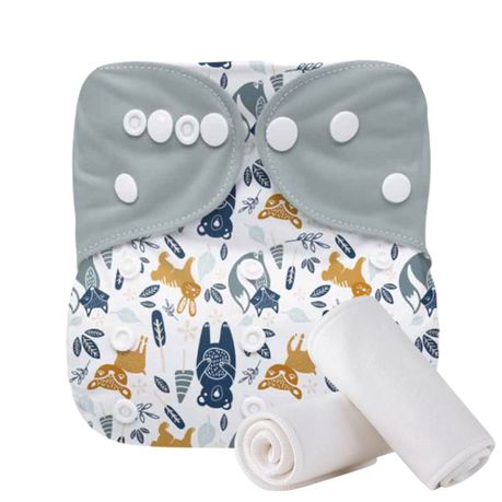 Kid Got Style - Cloth Nappy With 2 Inserts - Woodland Image