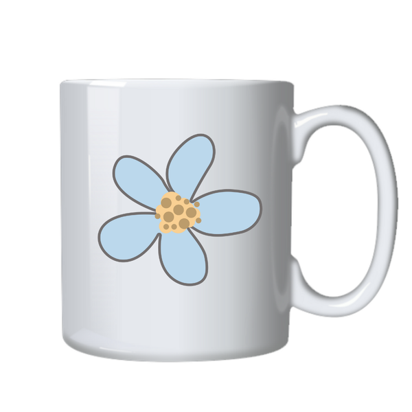 Pastel Blue Flower Birthday Christmas Gift Mug Cup 505