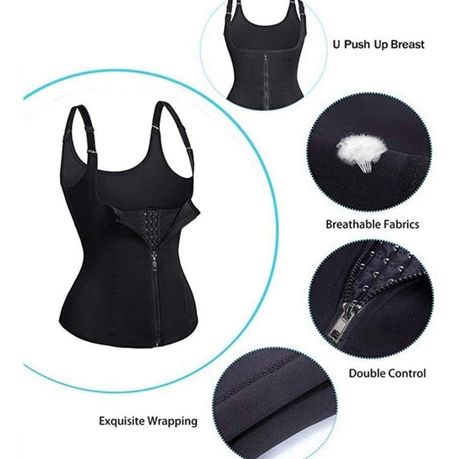 Women's Zip & Clip Corsets Waist Trainer Body Shaper Vest - (Size