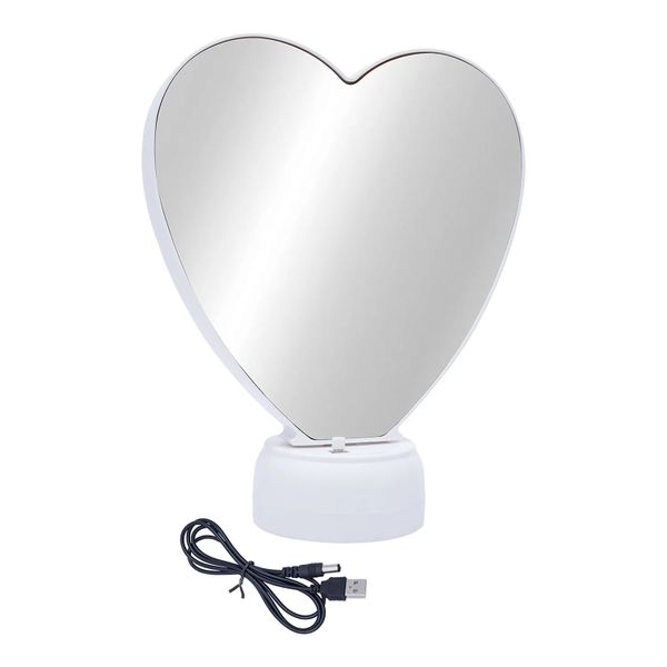 Multifunction Beautiful LED Heart-Shaped LED Make-Up Mirro
