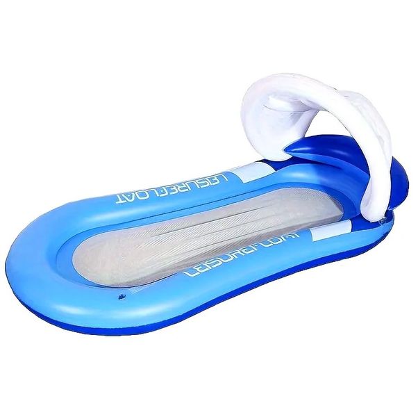 Pool Mattress Inflatable Floating Water Bed Water Hammock Adjustable Canopy