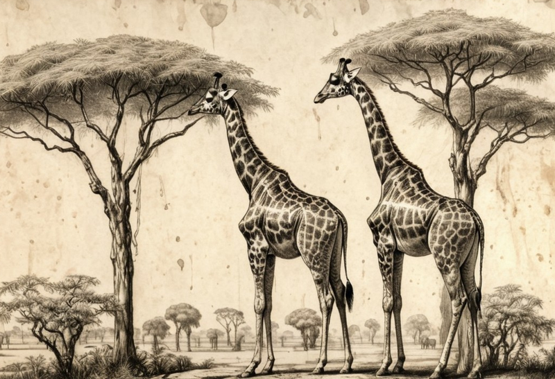 Canvas Wall Art Home Decor - Giraffes In The Wild