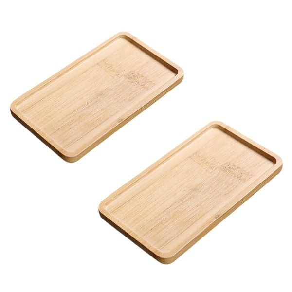 2 Pack of Bamboo Rectangle Coasters - Brown