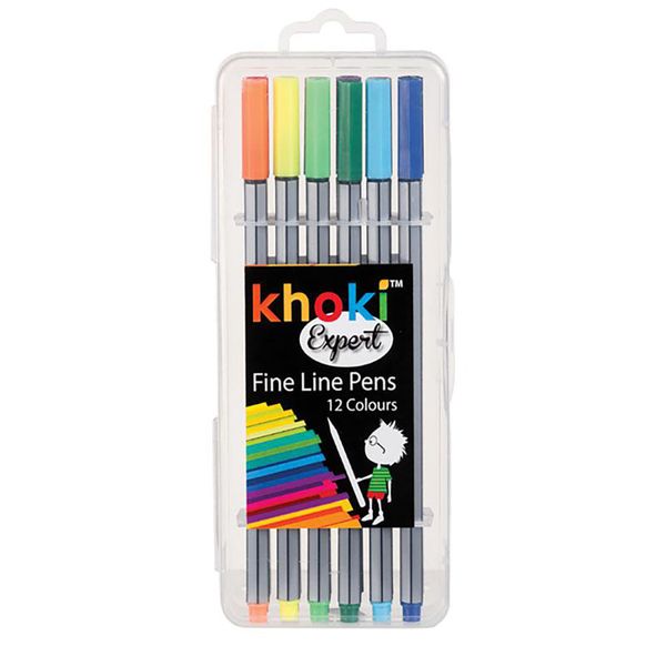 Khoki Expert Fine Line Pens - 12 Colours