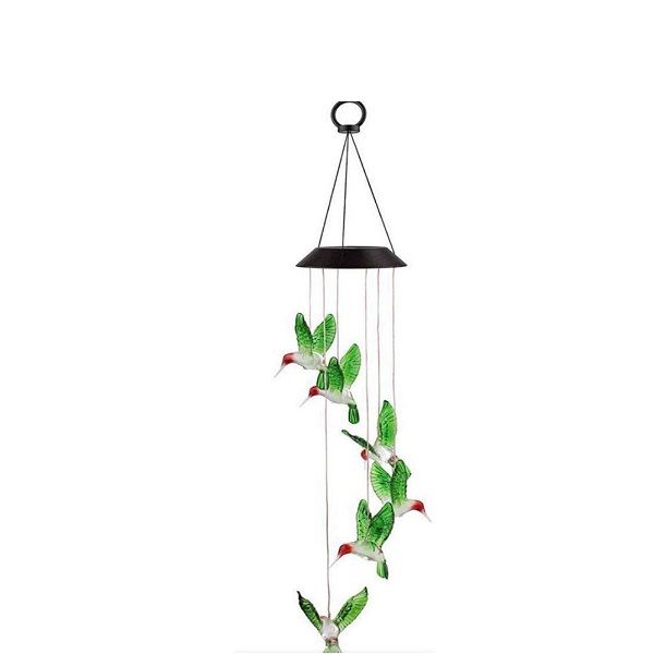 Solar LED Wind Chime Ornament - Hummingbird