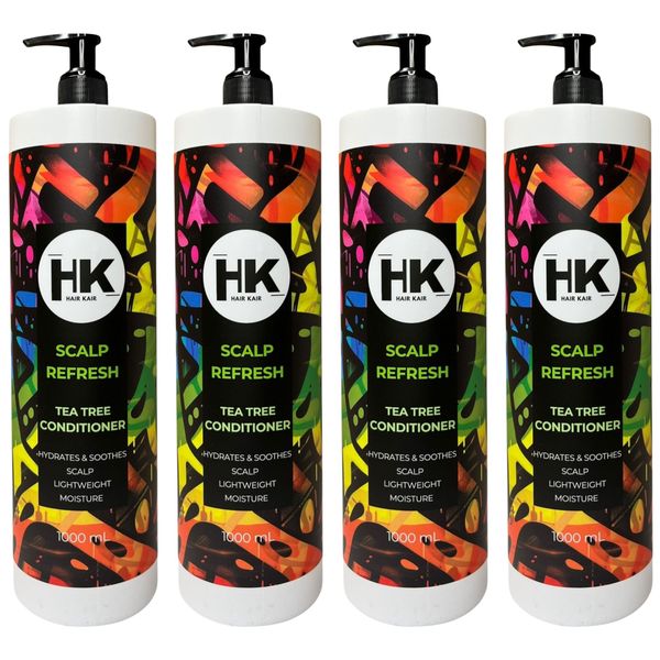HK Scalp Refresh Tea Tree Conditioner 4 x 1L Soothes Itchy Scalp &amp; Hydrates