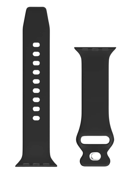 Black Silicone Strap for Apple Watch 42 / 44 / 45 mm