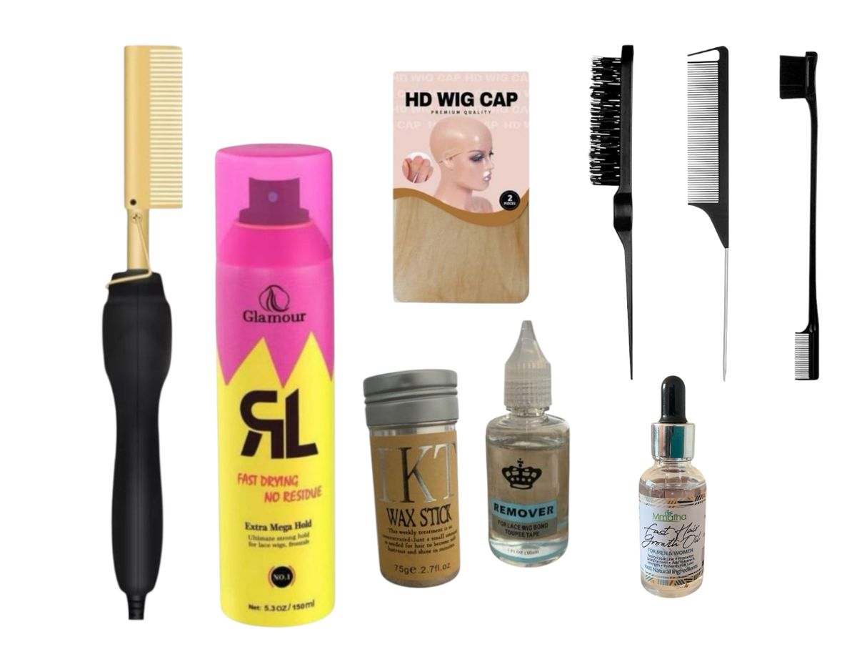 Complete Set for Brazilian Wig Installation with Hair Growth Oil