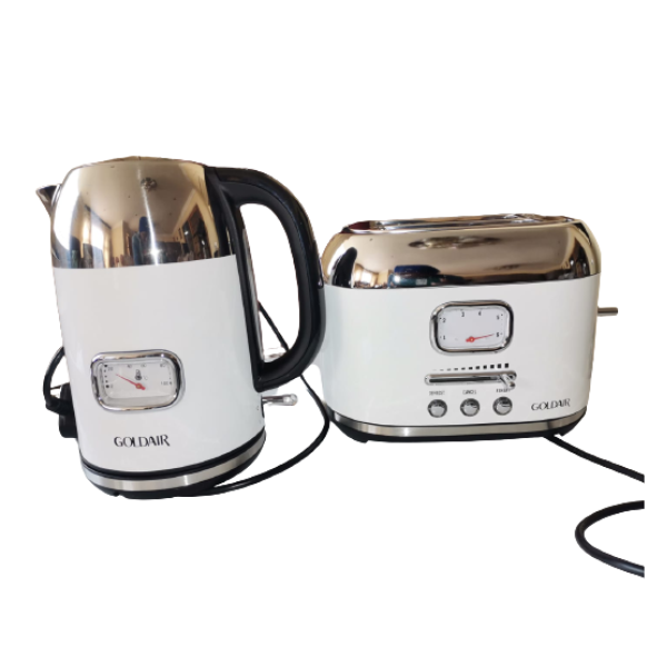 Goldair Breakfast Pack - 1.7L Cordless Kettle and 2-Slice Toaster