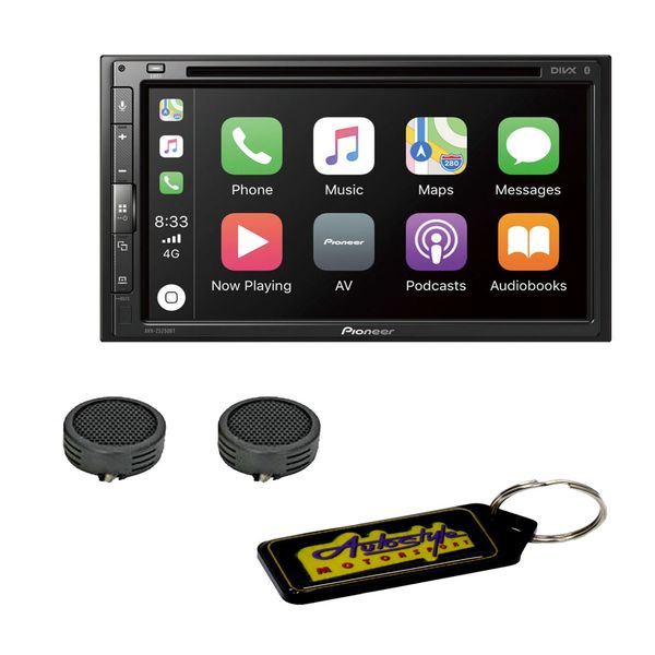 Pioneer 6.5" Multimedia Player-Apple CarPlay &amp; Evo Tweeters &amp; Keyring