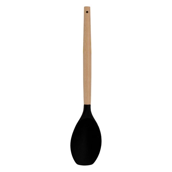 Regent Kitchen Spoonula Black Silicone And Beechwood, (320X70Mm)