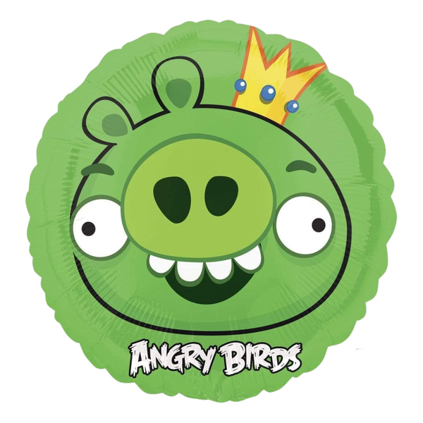 Foil Balloon Angry Birds Green King Pig 18 inch
