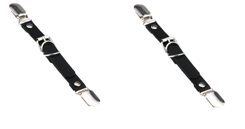 Belle Amoureuse Faux Leather Garter Belt Strap with Metal Hooks - Pack of 2