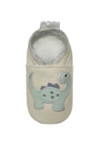 Pitta-Patta Soft Genuine Leather Baby Shoes - Green Friendly Dino - Size 3