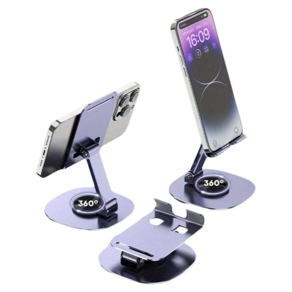 360 Rotatable All-aluminum Phone Holder, Adjustable Lift, Portable Tablet