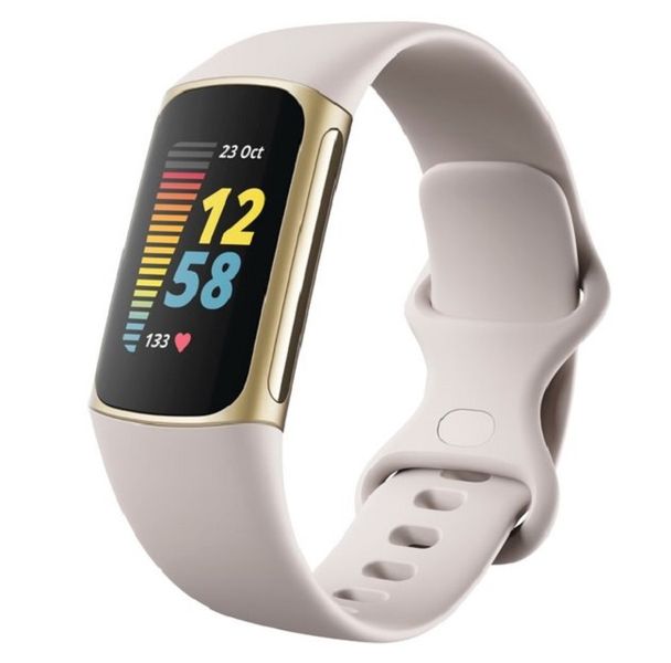 Fitbit Charge 5 Fitness Tracker - Lunar White/Stainless Steel