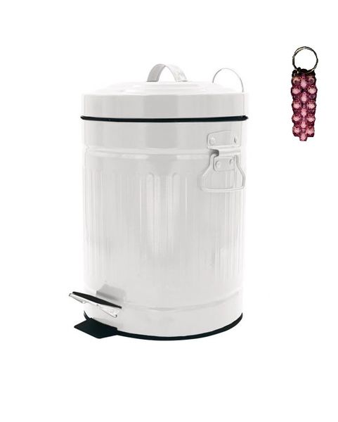3L White Trash Can And A Key Holder