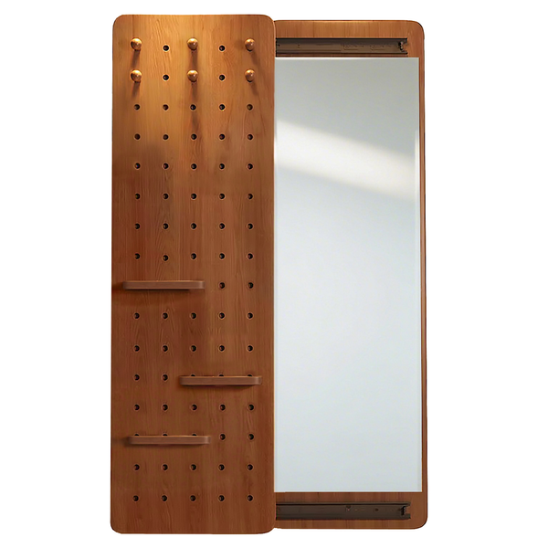 Hide Wall Mounted Mirror Full Length Mirror With Shelf and Hooks Bedroom