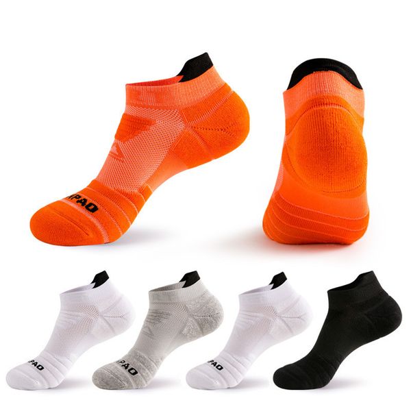 MANPAO Sports Socks For Men Cotton - 5 Pack (1 Orange, 2 White, 1 Black &amp; 1 Grey)
