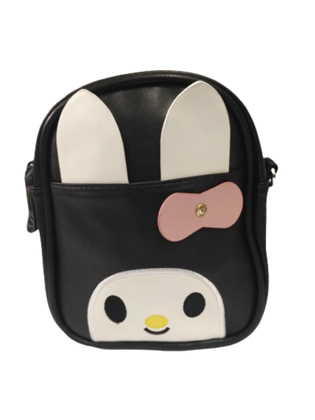 Stylish Rabbit Ears Girls Mini Backpack With Shoulder Option - Black