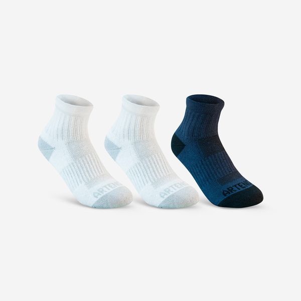 Decathlon Kids' Mid Sports Socks Rs 500 Tri-Pack - White &amp; Navy