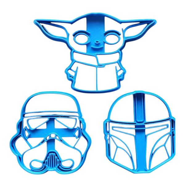 Mandalorian Cookie Cutter Set - Baby Yoda, Mando &amp; Stormtrooper