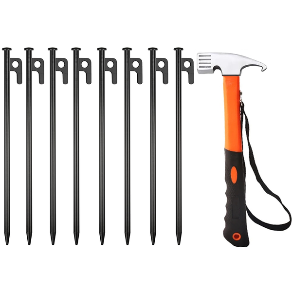 Tent Stake And Hammer Set Forged Steel Tent Stake Tent Peg Ground Stake Kit