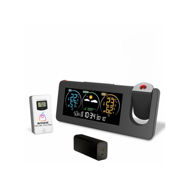 Buysave Alarm Clock Weather Station Digital Display Time Projection