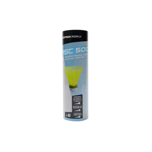 Perfly Plastic Shuttlecock Psc 500 Medium x 6 Yellow