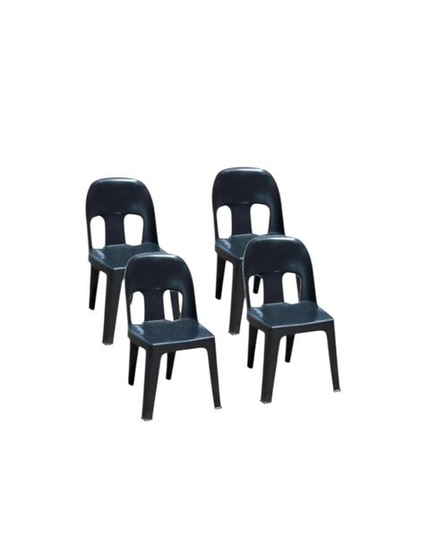 (4 x ) Plastic Party Chair Black - Heavy Duty Chair
