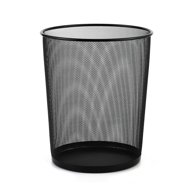 Wire Mesh Trash Can - Black