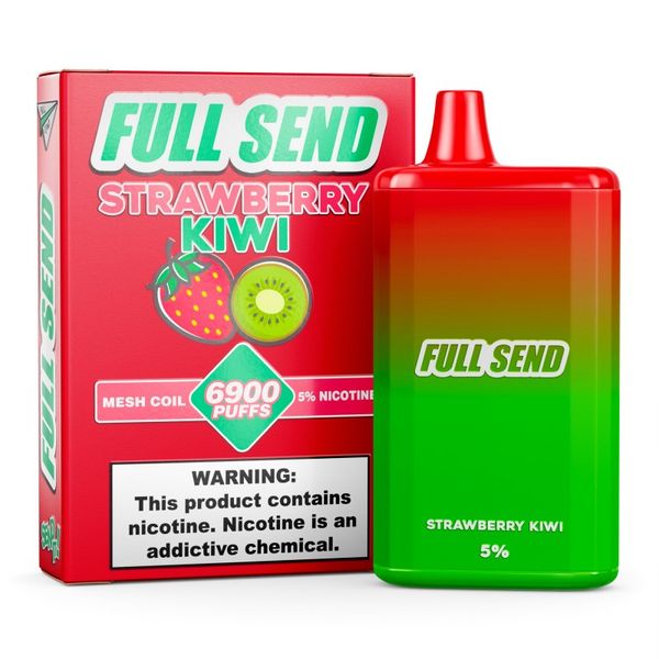 Full Send 6900 Puffs Rechargeable Disposable Vape - Kiwi Strawberry