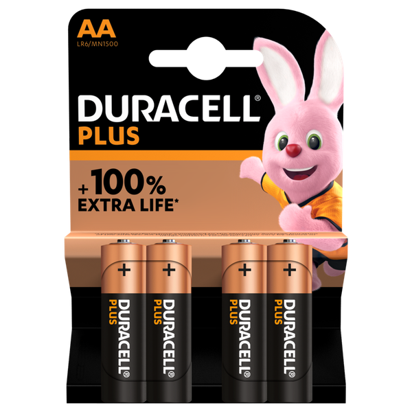 Duracell Plus AA Alkaline Batteries - 4 Pack (Parallel Import)
