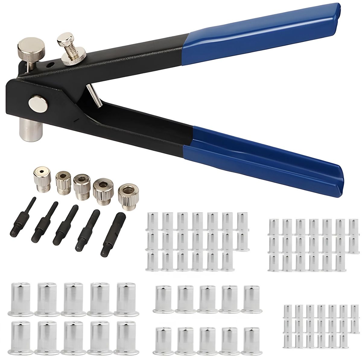 165pcs Rivet Nuts Kit With Gun – M3/M4/M5/M6/M8/M10 Threaded Inserts & Mandrel Tool