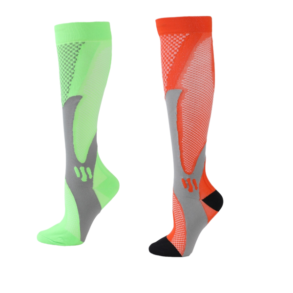 2 Pairs Knee High Compression Socks for Sports Running Hiking Travel