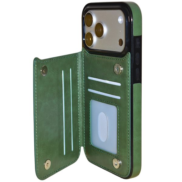 Classic Flip Wallet Phone Case Compatible with iPhone - Green