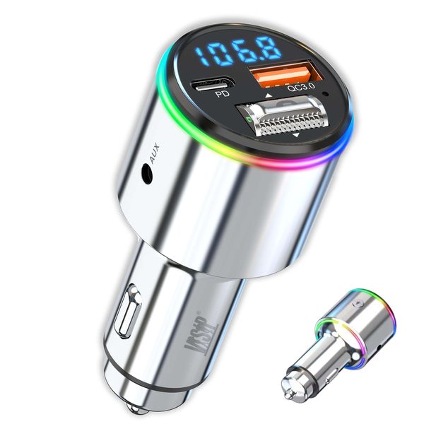 Car Bluetooth FM with PD 30W &amp; QC3.0 Dual USB Charger