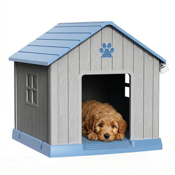 Topika Dog House Outdoor Waterproof Large Kennel with Raised Floor