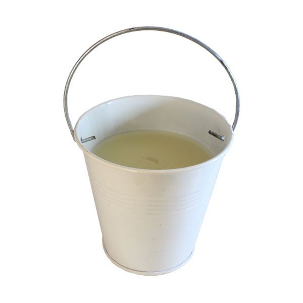 Citronella Mosquito / Insect Repellant Candle in Metal Bucket - 250g -White