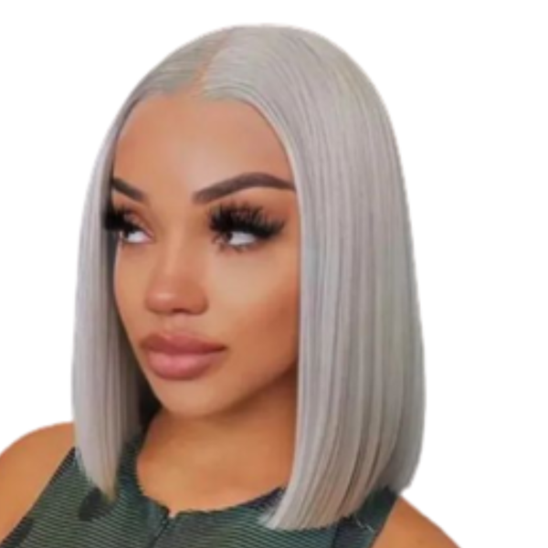 Full Frontal Brazilian Hair Wig, Silver Grey Hair Wig.